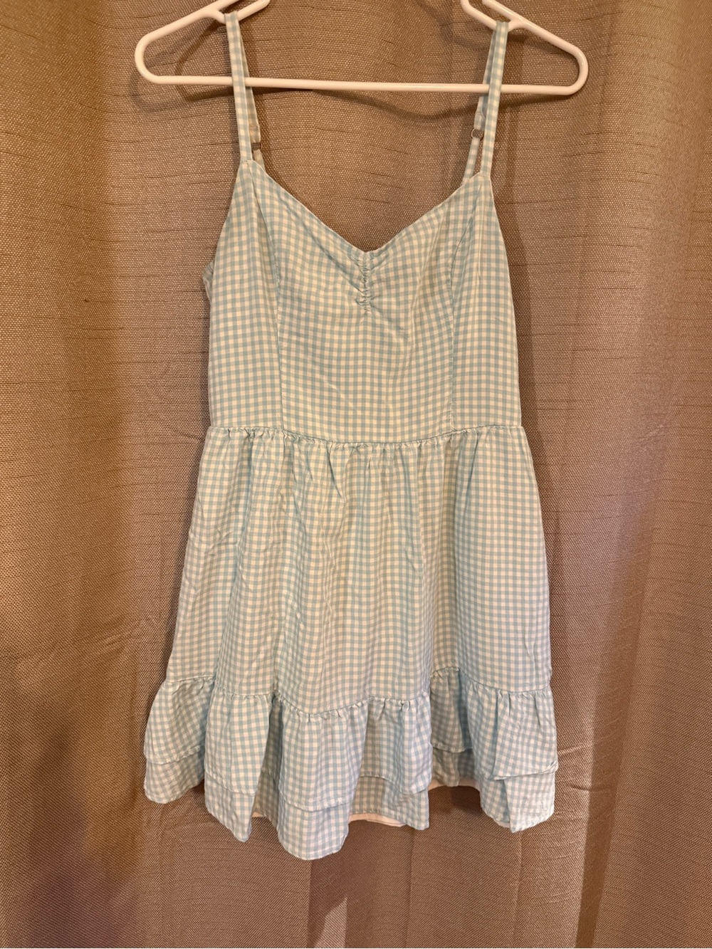 Hollister Light Blue and White Gingham Dress